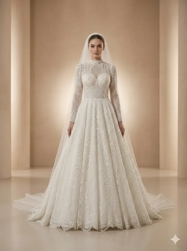 Ivory wedding gown