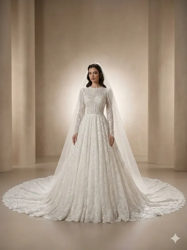 White wedding gown