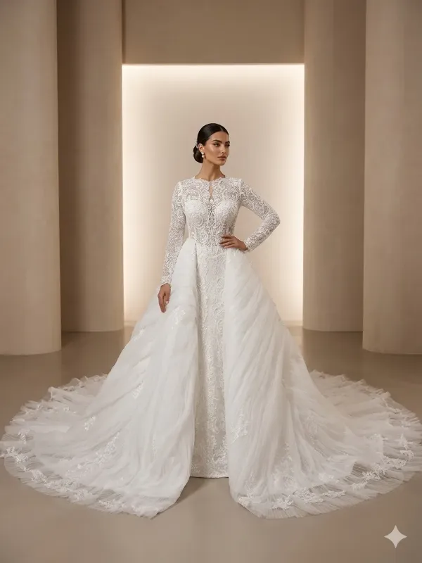 White wedding gown