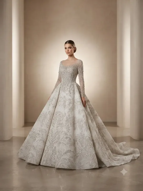 White wedding gown