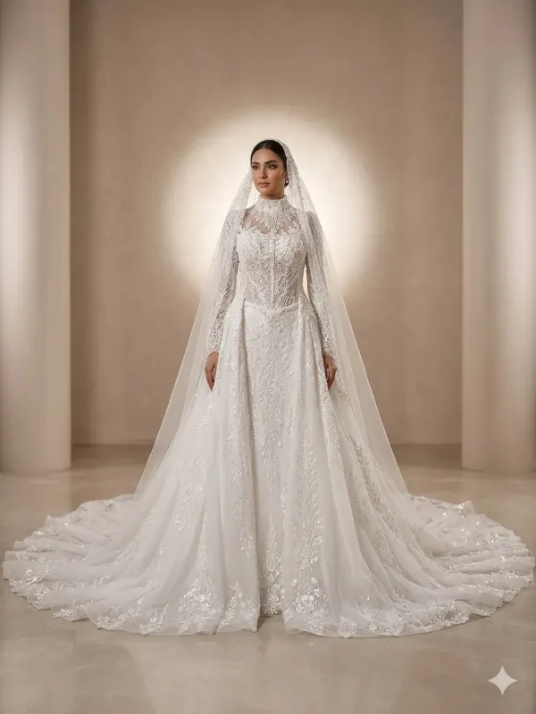 White wedding gown