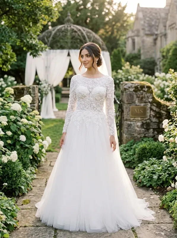 White wedding gown