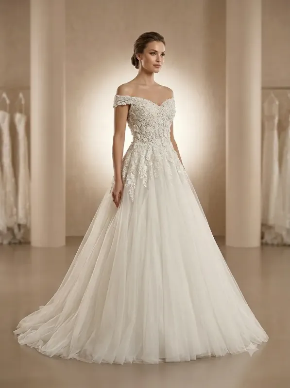 Ivory wedding gown
