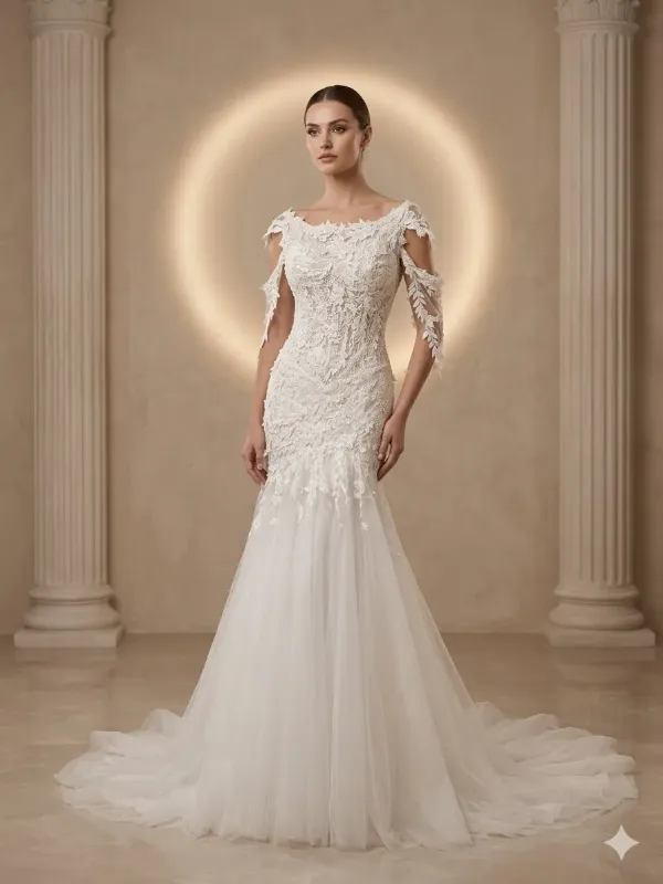 White wedding gown