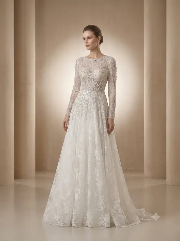 White wedding gown