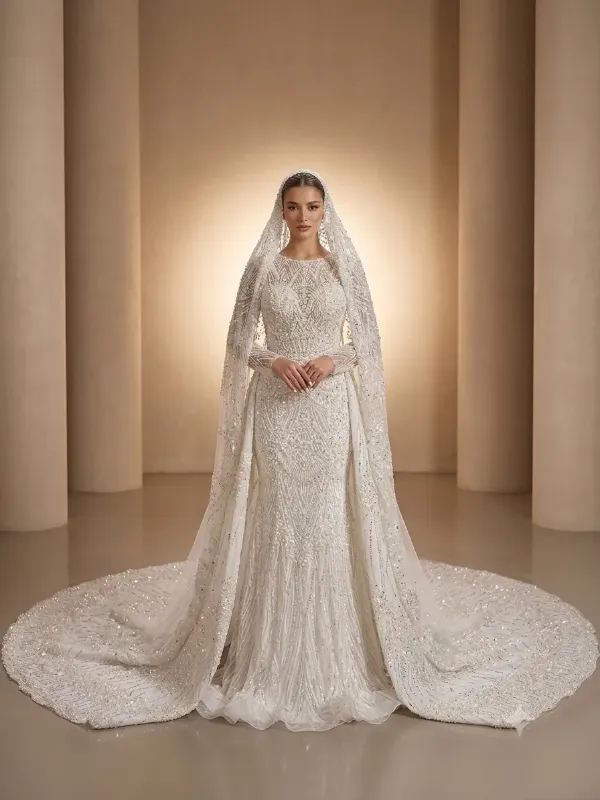 White wedding gown