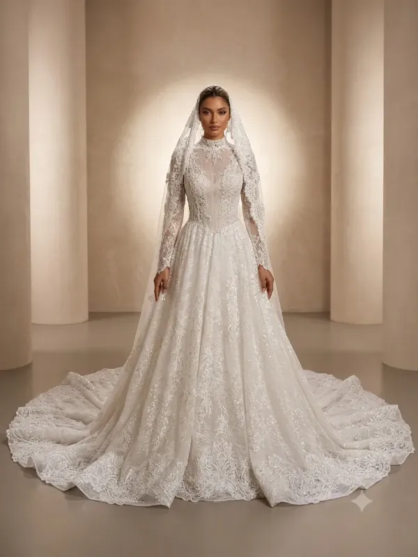 Ivory wedding gown