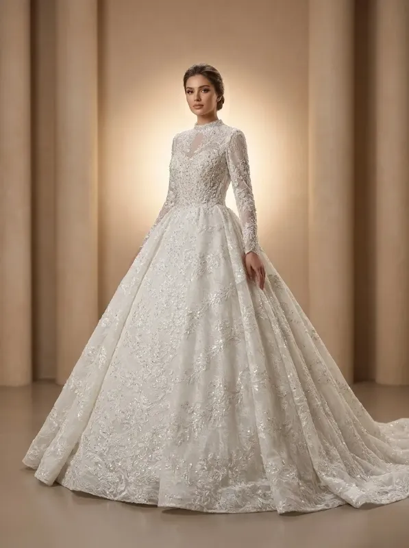 White wedding gown