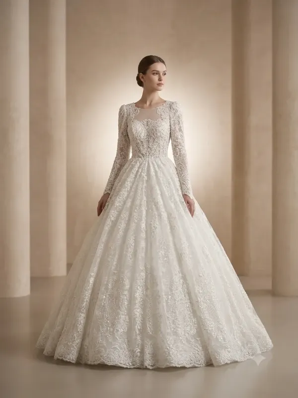 White wedding gown