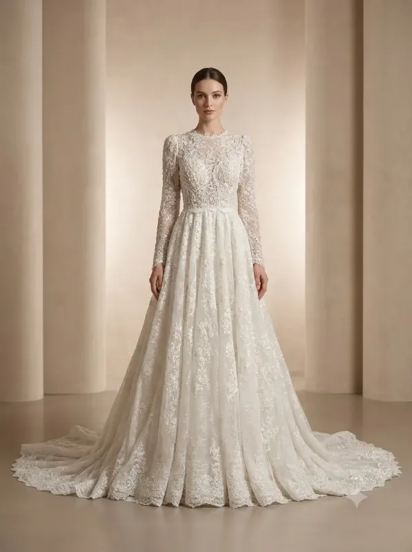 White wedding gown