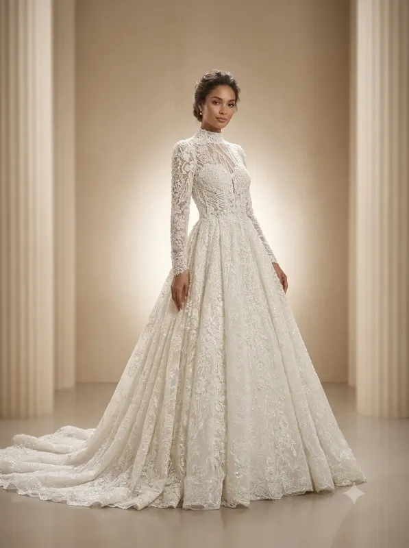 Ivory wedding gown