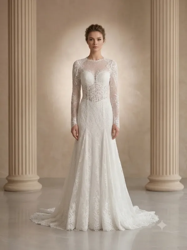 White wedding gown