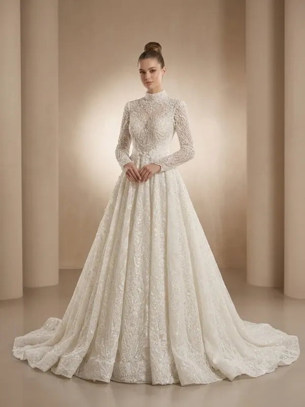 Ivory wedding gown