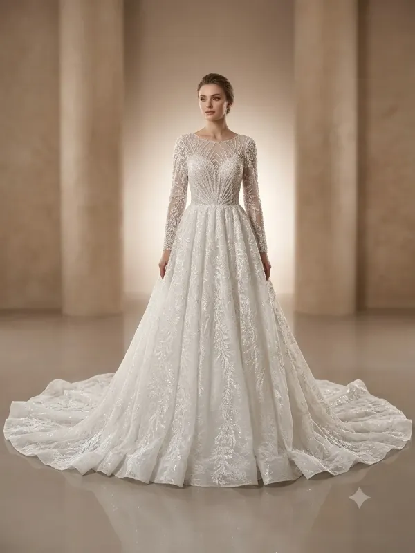 White wedding gown