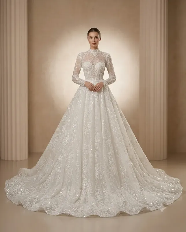 White wedding gown