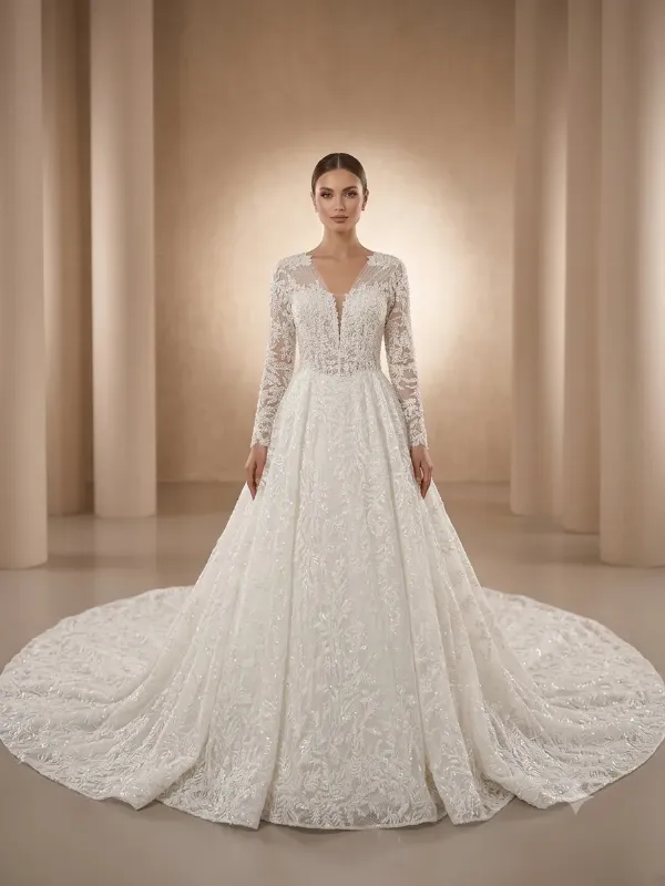 White wedding gown