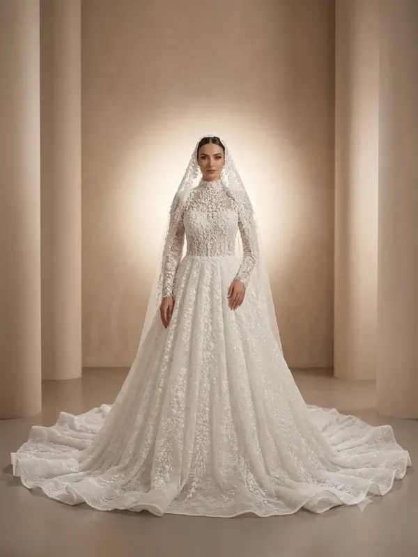 Ivory wedding gown