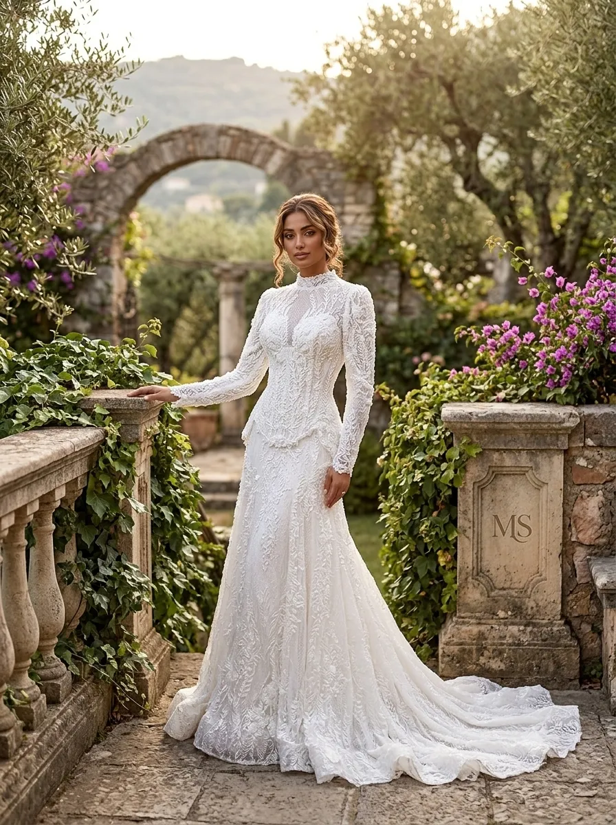 White wedding gown