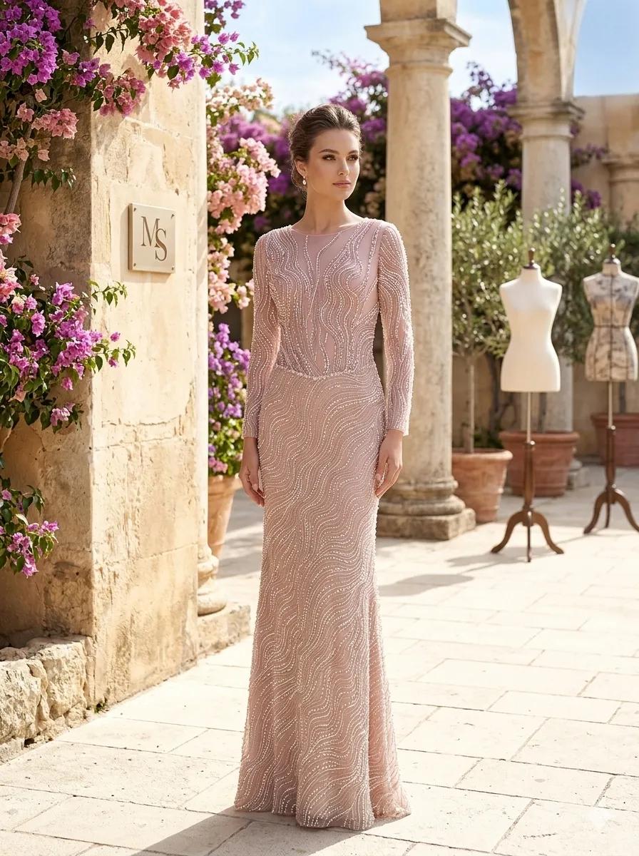 Champagne soirée gown