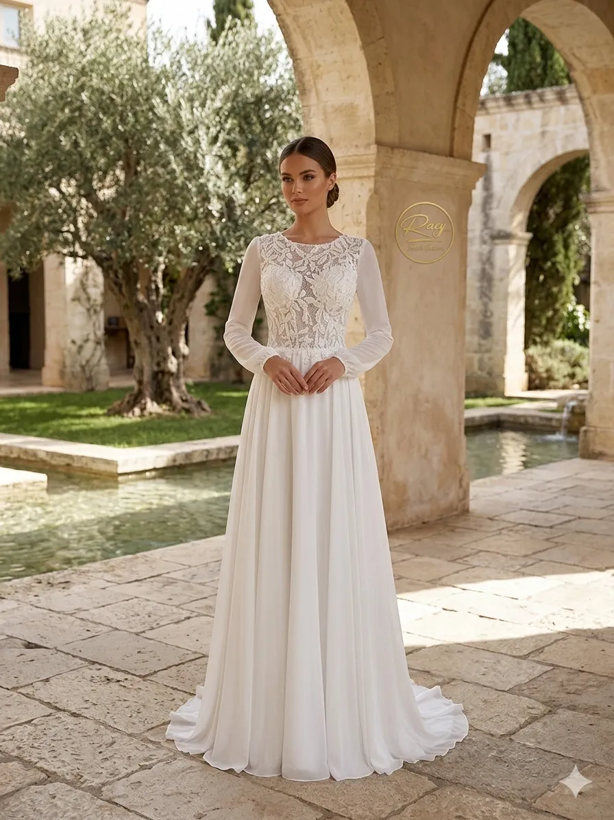 Silver soirée gown