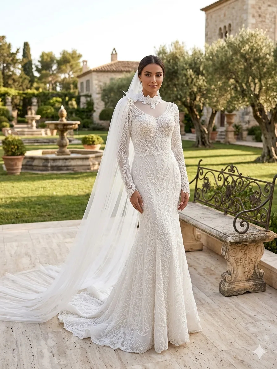 White wedding gown
