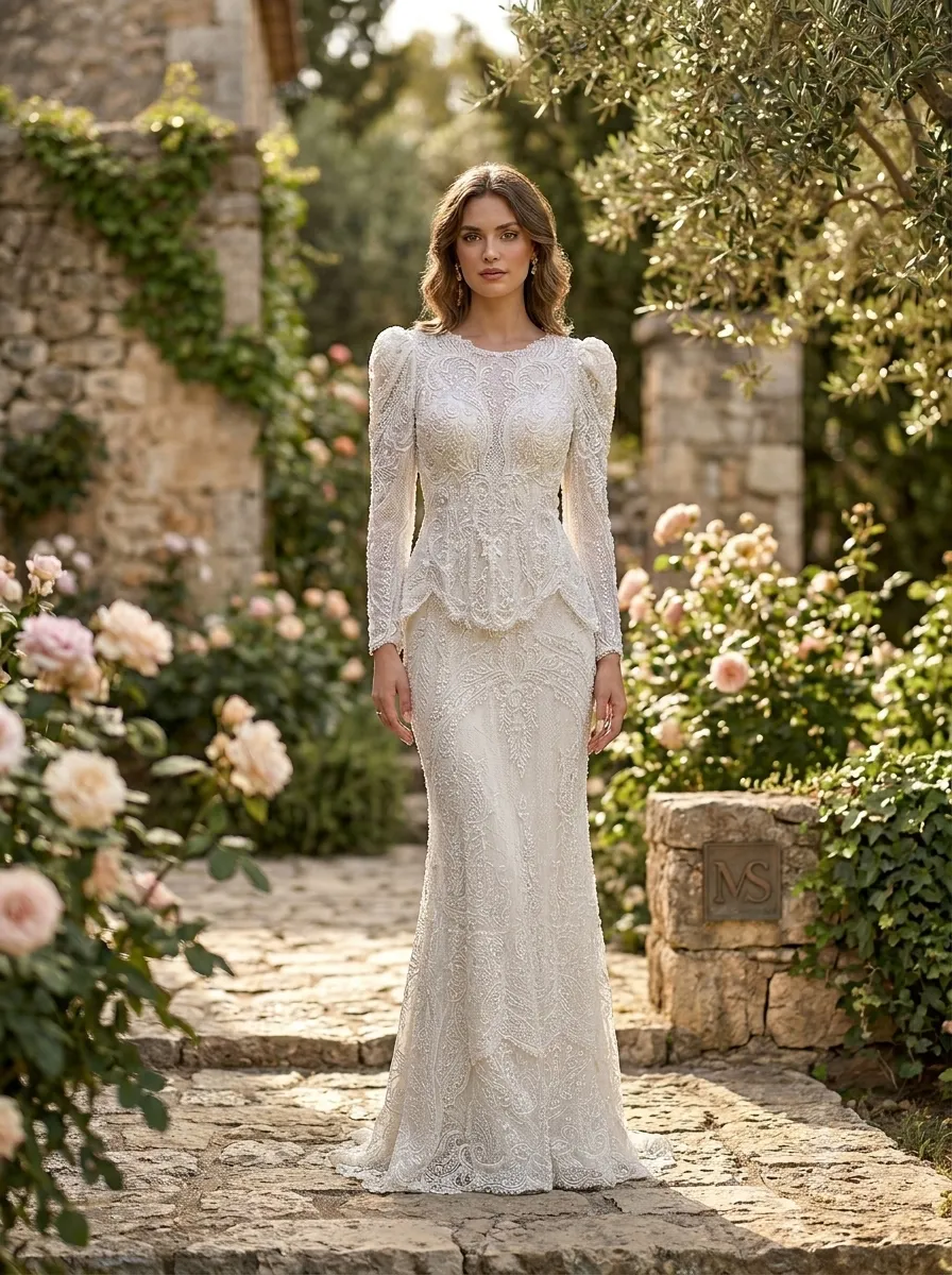 Ivory wedding gown