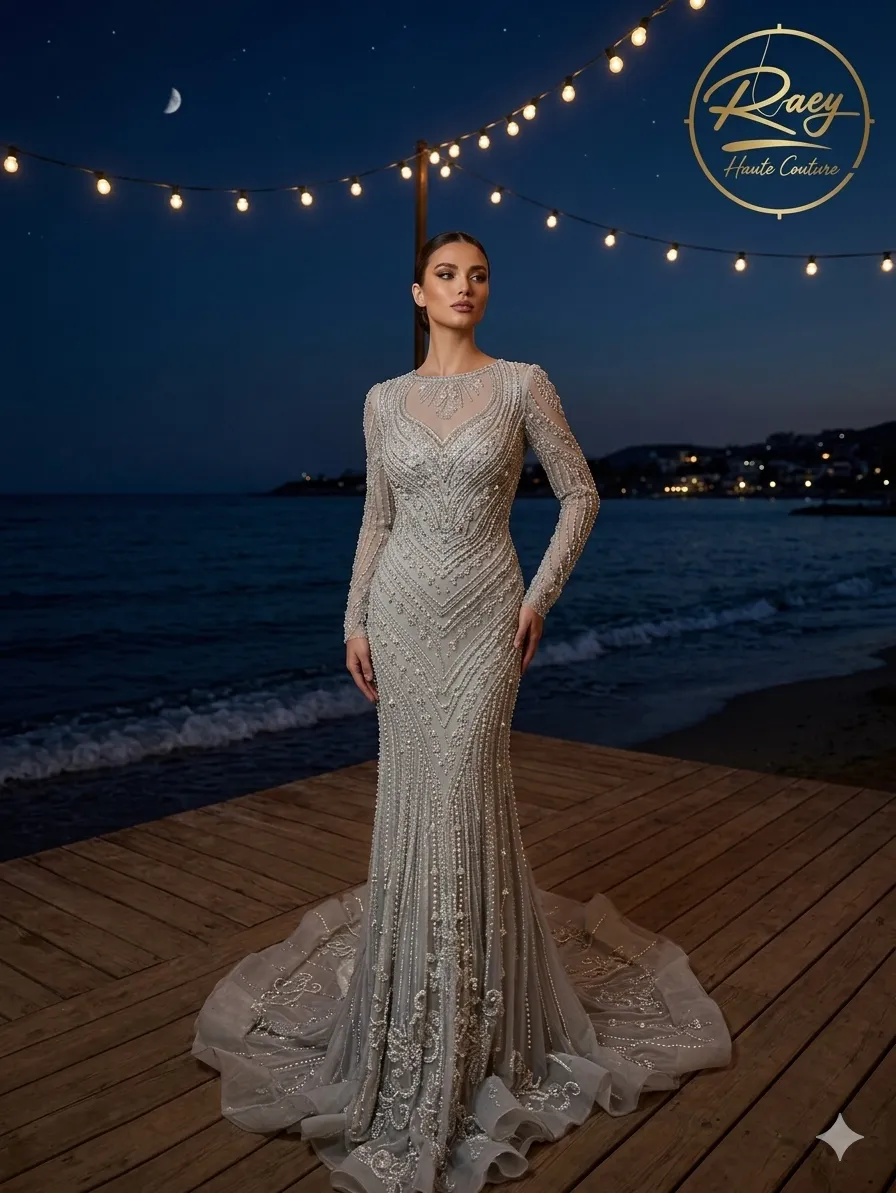 Grey soirée gown