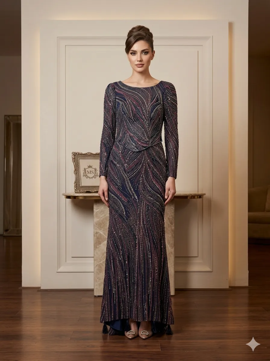 Black soirée gown
