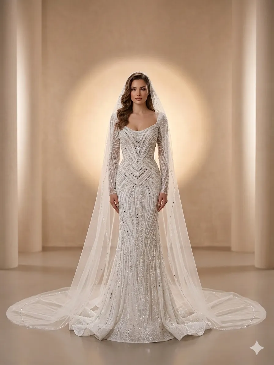 Ivory wedding gown