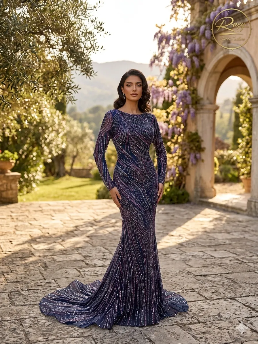 Black soirée gown
