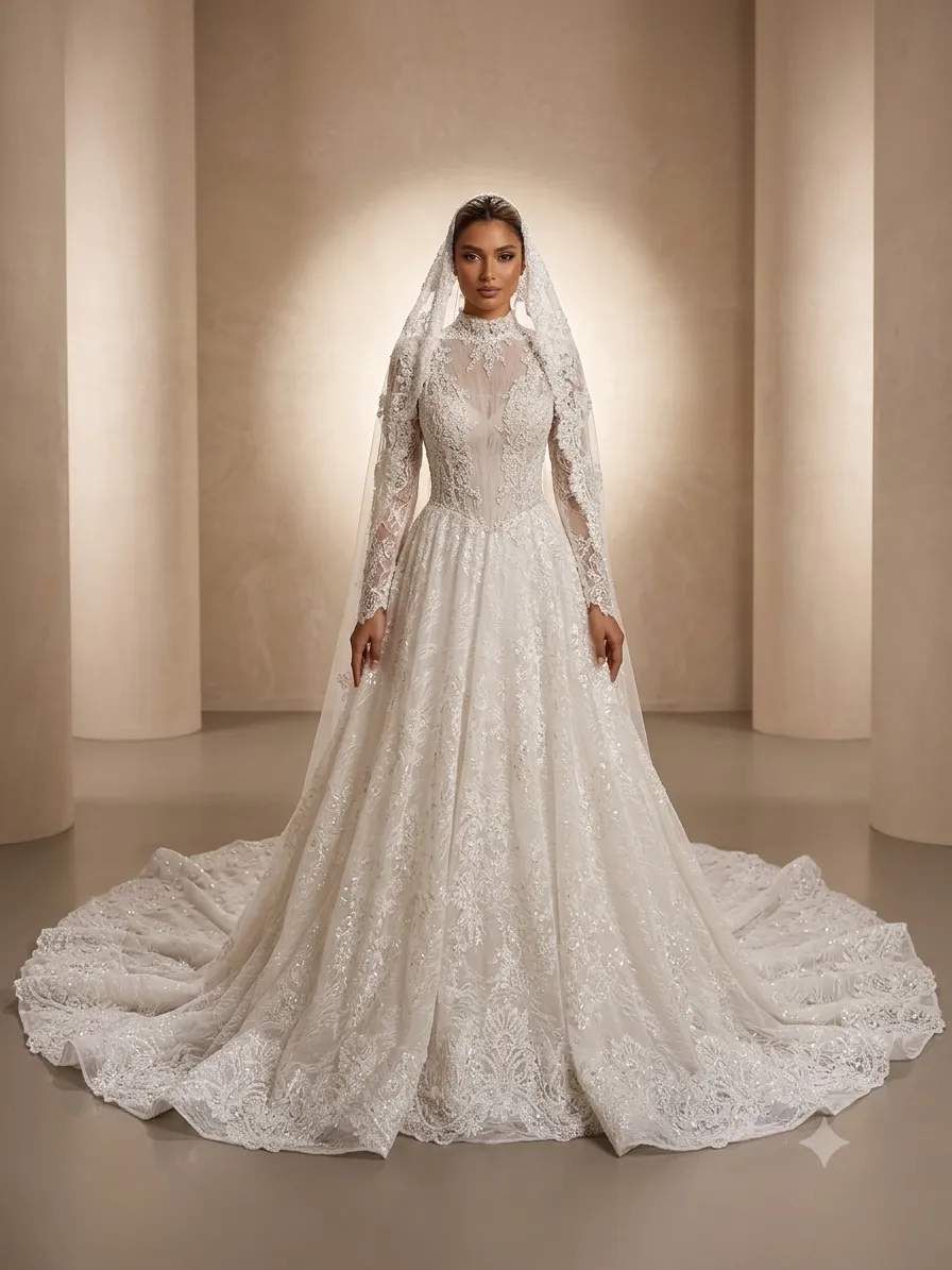 Ivory wedding gown