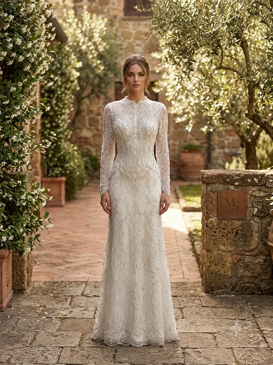 Ivory wedding gown