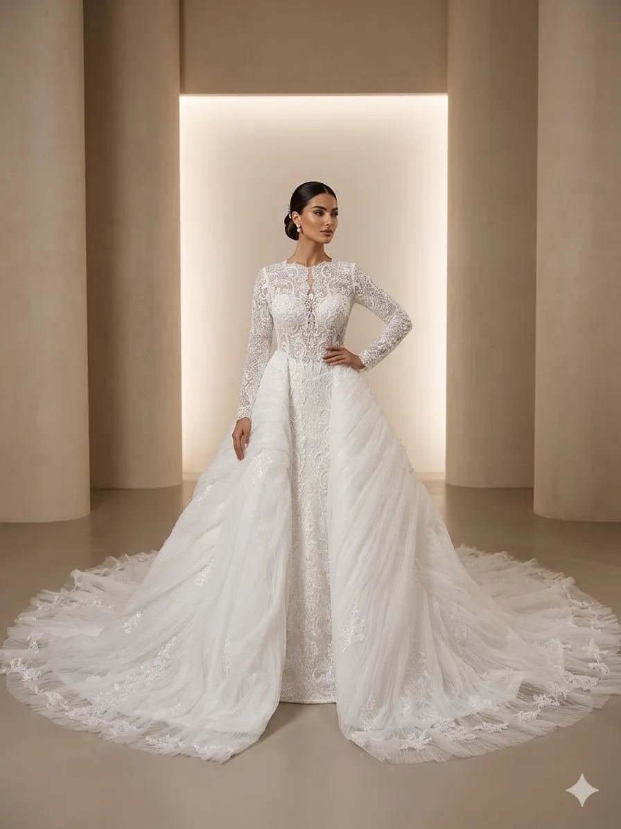 White wedding gown