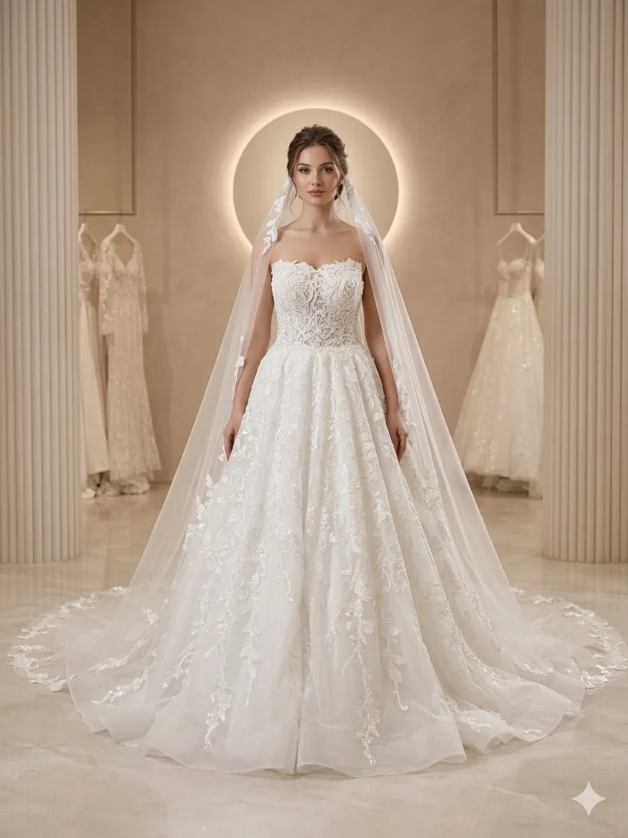 White wedding gown