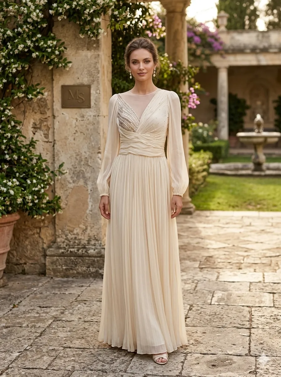 Champagne soirée gown