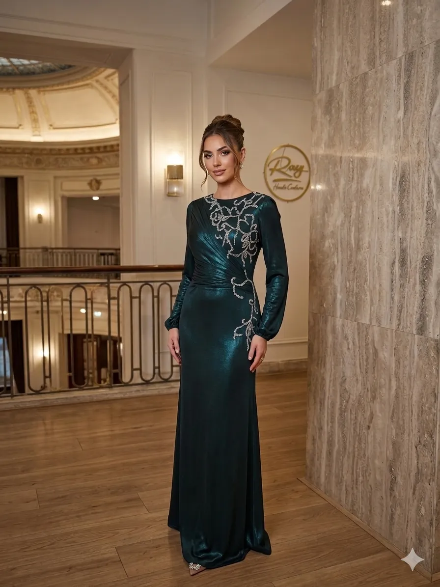 Black soirée gown