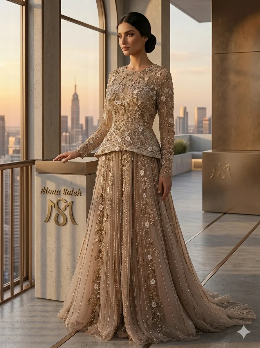 Brown soirée gown
