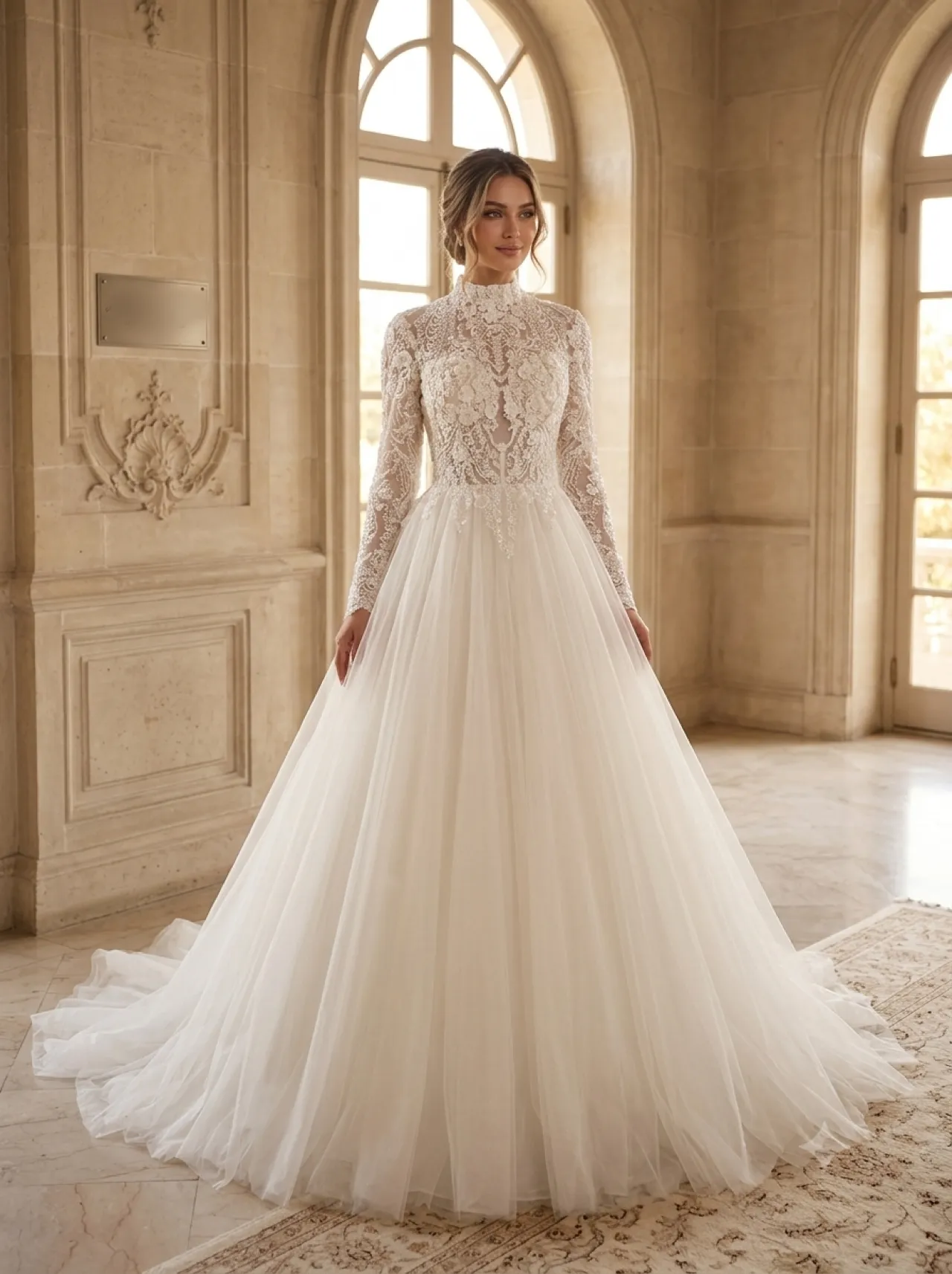 Champagne wedding gown