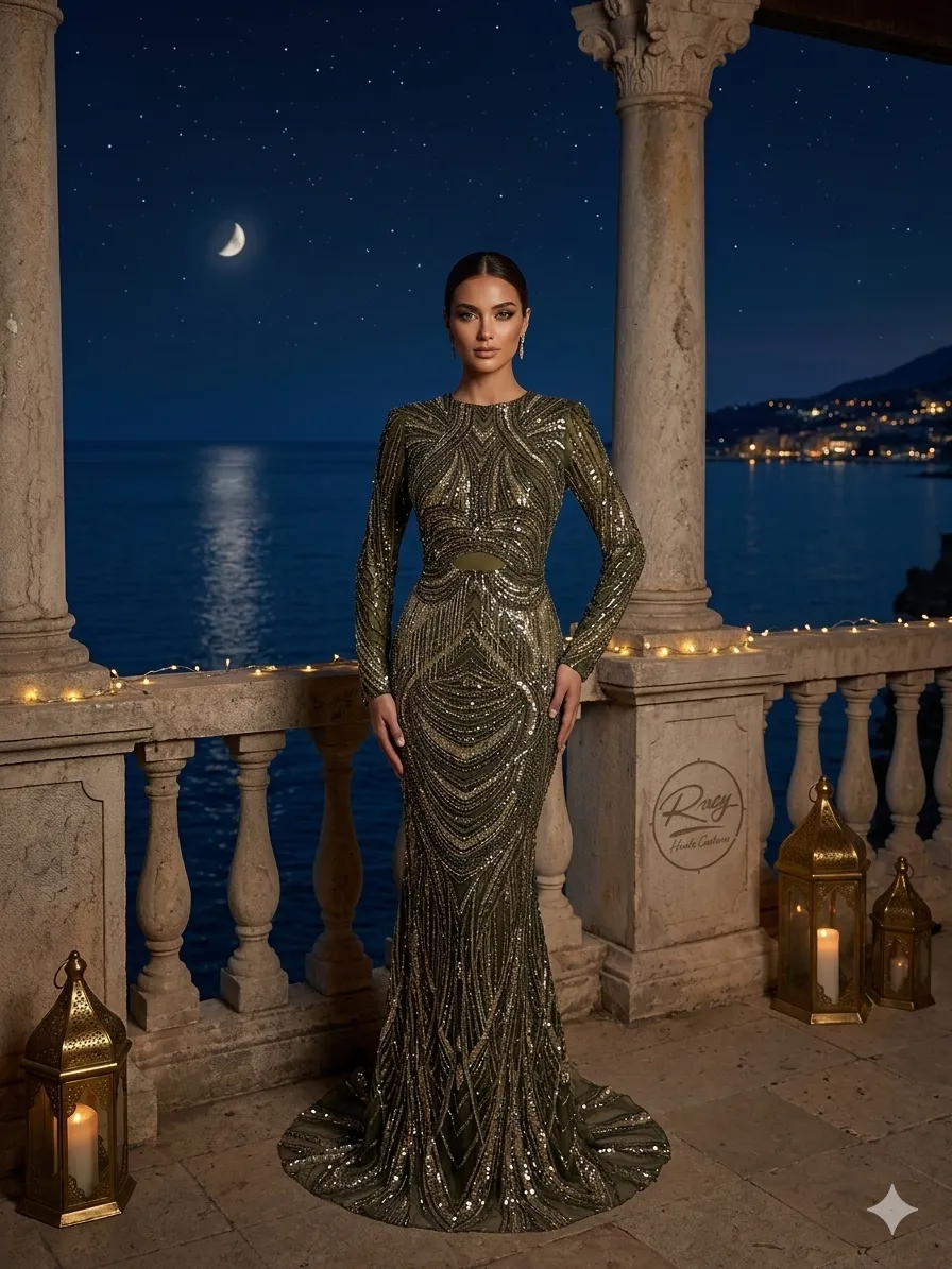Black soirée gown