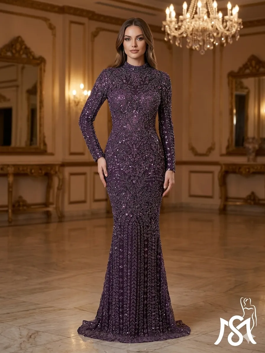 Black soirée gown