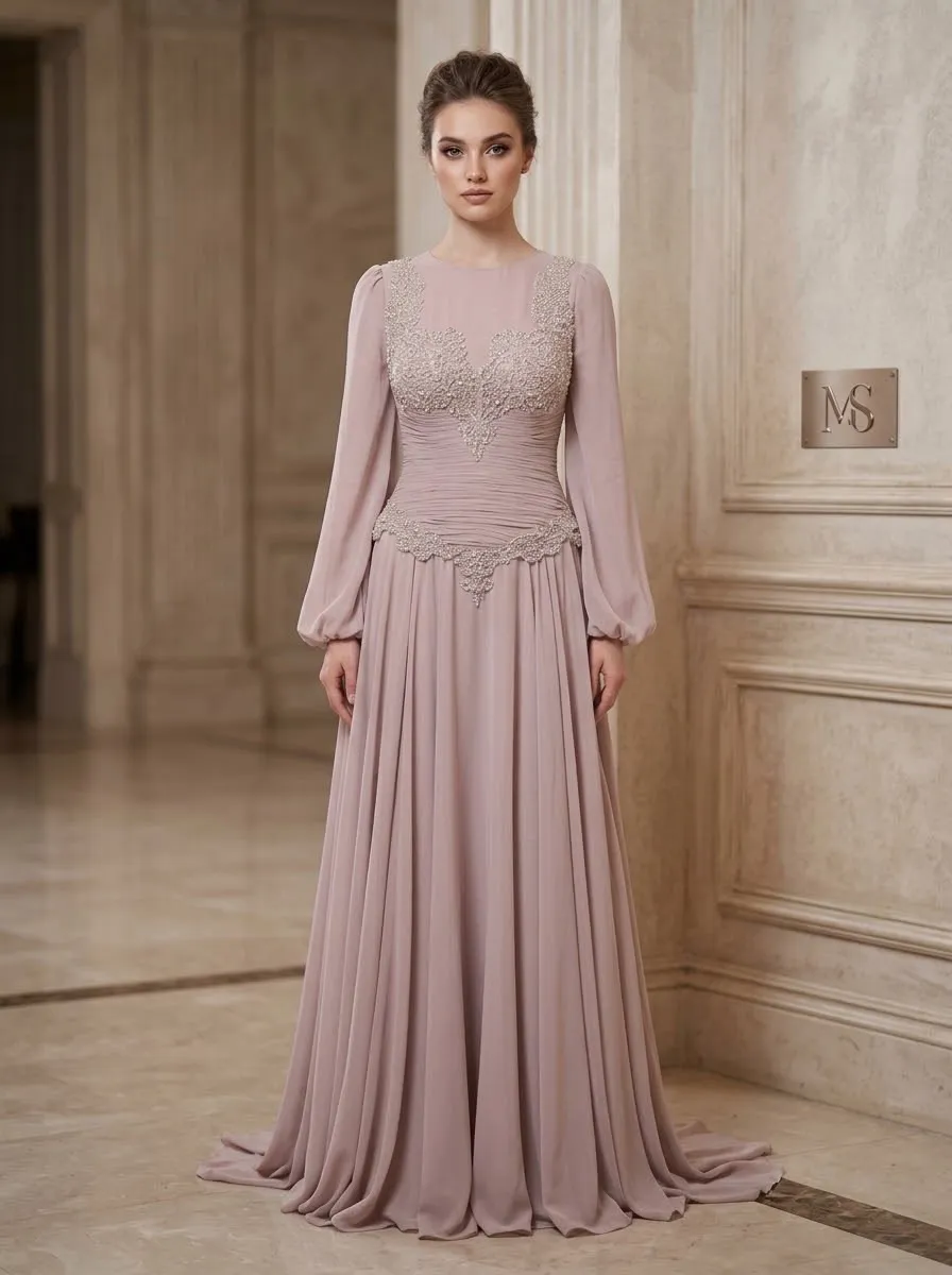 Silver soirée gown