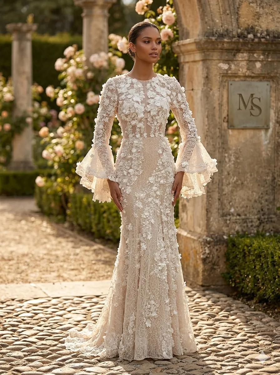 Beige soirée gown