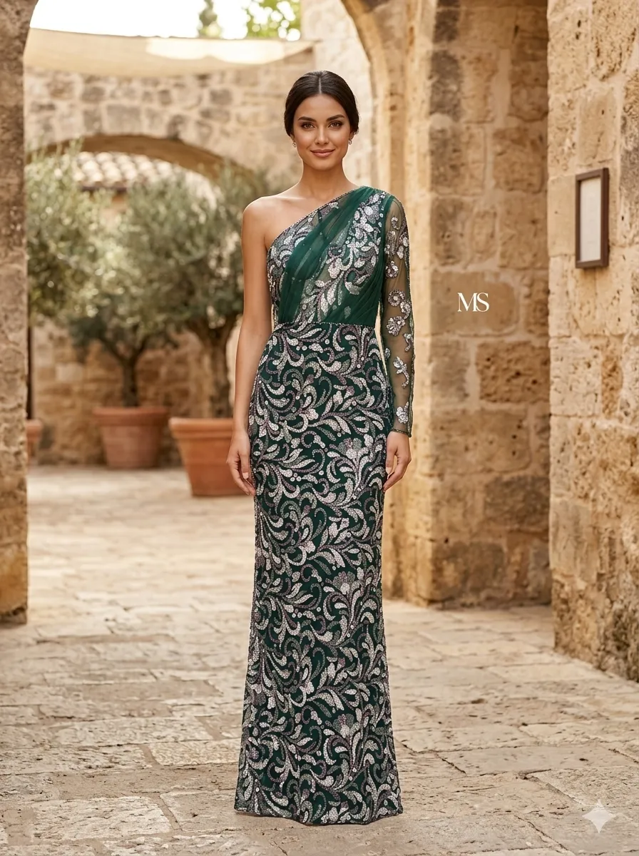 Grey soirée gown