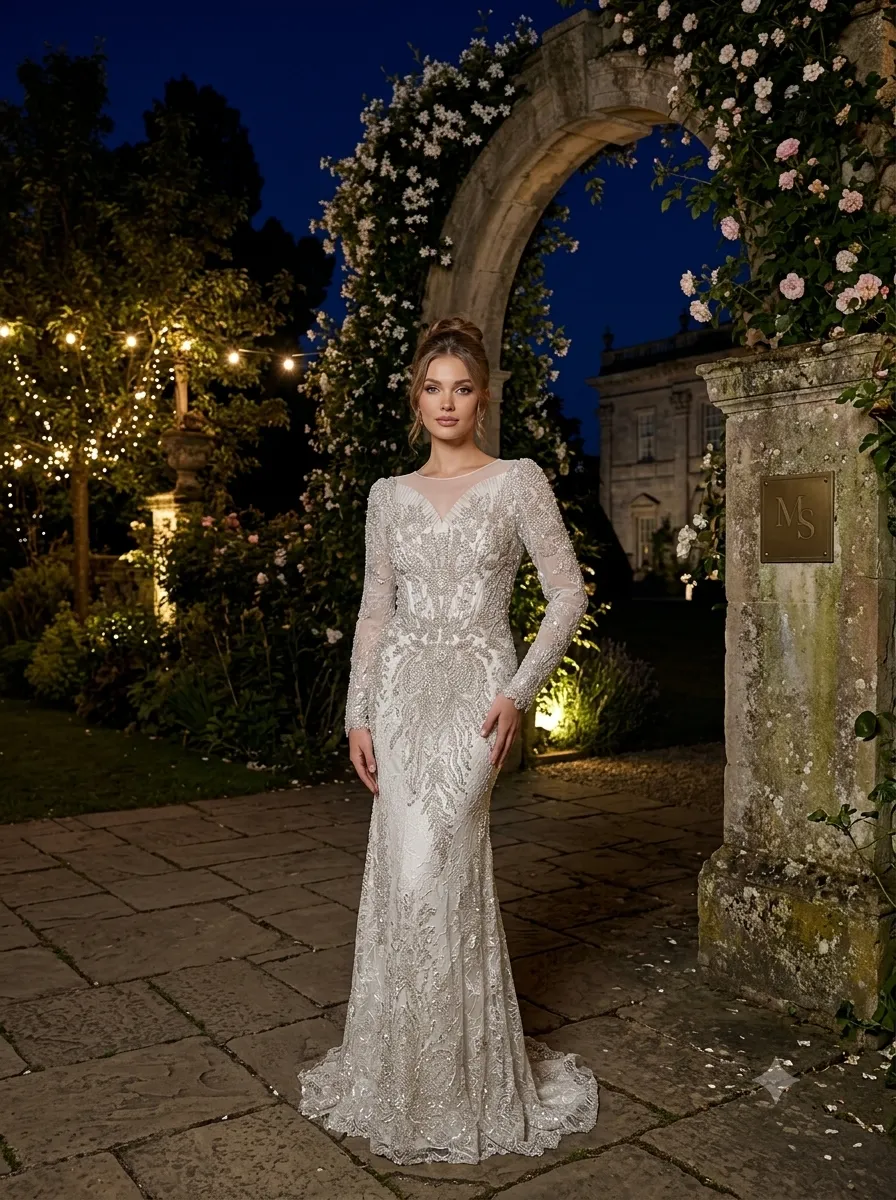 White wedding gown