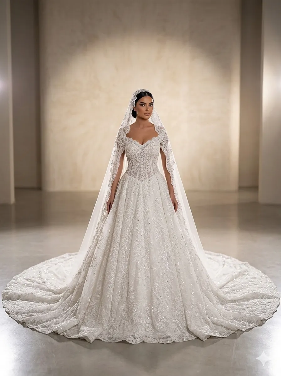 White wedding gown