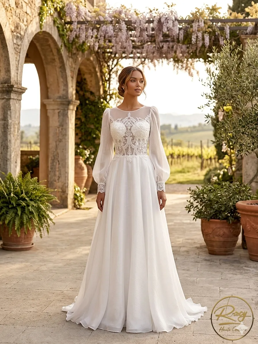 Silver soirée gown