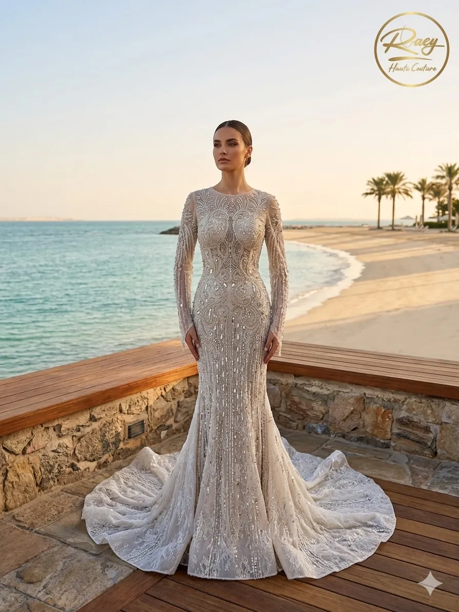 Grey soirée gown