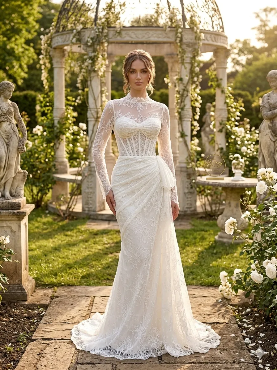 Silver soirée gown