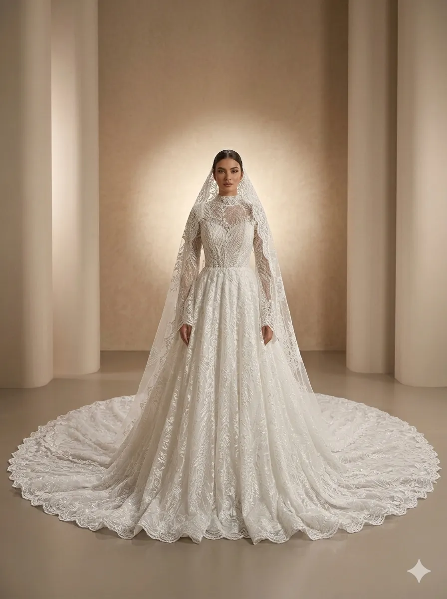 Ivory wedding gown