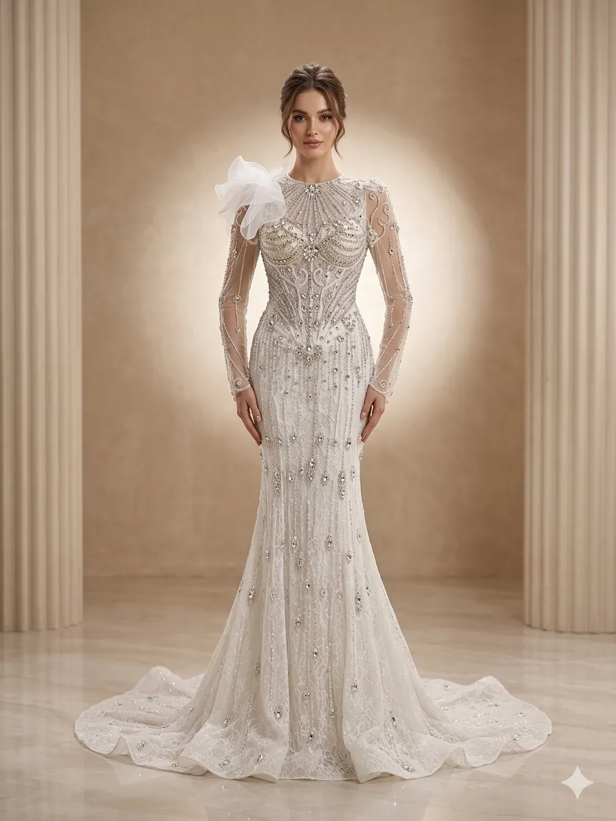 Ivory wedding gown